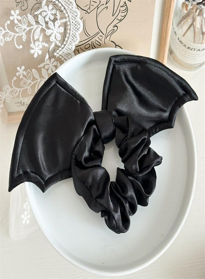 AIUPUOC Halloween Bat Hair Scrunchies for Women Goth Hair Accessories Black Bats Headbands Elastic Hair Ties Black Bat Scrunchies Gothic Hairband Cute Halloween Rubber Band Party Supplies - Image 4